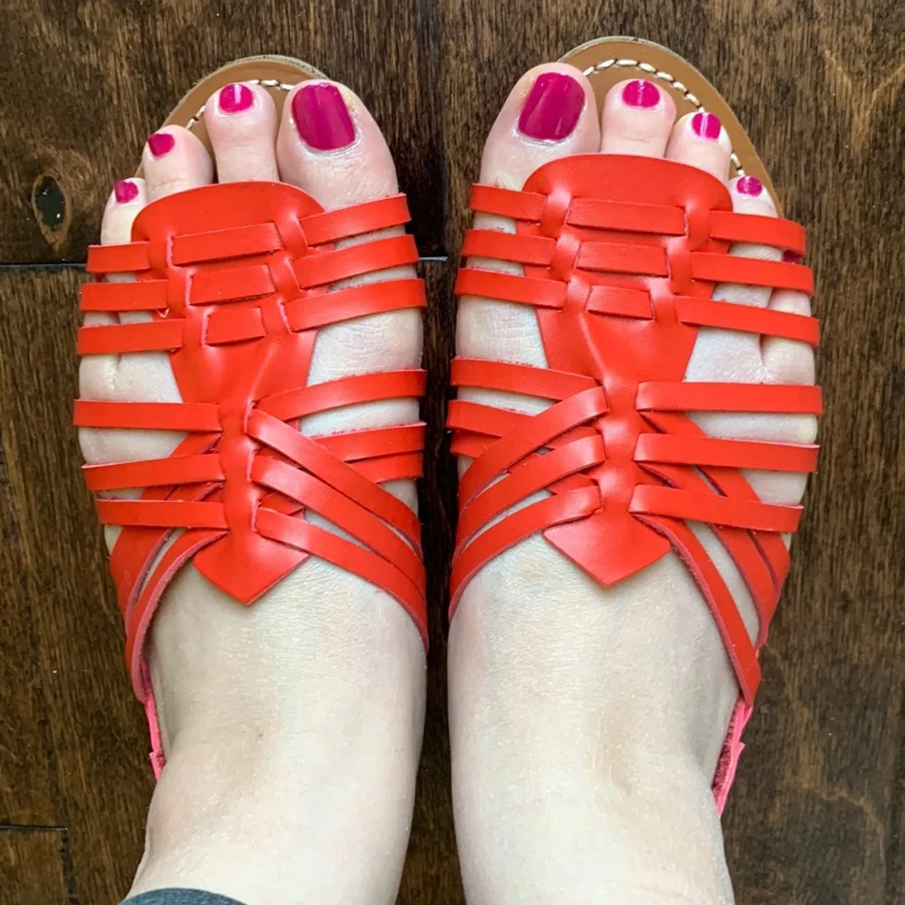 NIB LOFT Red Huaracha Slingback Sandals Size 6.5